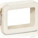 Prite Transparent Makeup Bag, Travel Toiletry Organizer Case with Gold Zipper