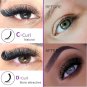 10 Pairs 3D Russian D Curl Lashes, 15mm Wispy Natural False Mink Eyelash Set