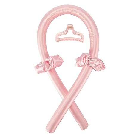 Heatless Curling Rod Headband with Clip, No Heat Silk Hair Roller for Overnight Curls