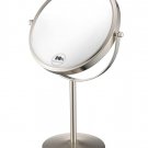 10x Magnifying Makeup Mirror, 8" Double-Sided Tabletop Vanity Mirror, Nickel
