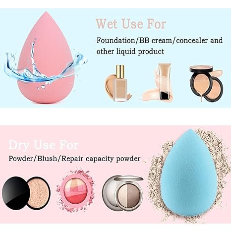 DUAIU 15 Piece Marble Makeup Brush Set with Sponge for Face and Eyes