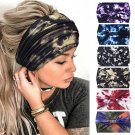 6 Pack Boho Tie Dye Headbands Non Slip Elastic Hair Bands for Sports Yoga