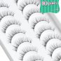 10 Pairs Natural Look Fake Eyelashes Wispy False Lashes for Everyday Use