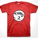 Dr Seuss Thing 2 Red T-shirt Adult Sizes Cat in The Hat Costume T-shirt