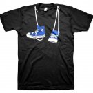 Cool Blue Converse Shoes Around Neck Black Funny T-shirt Step Brothers Movie