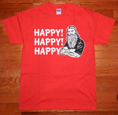 Duck Dynasty T-shirt Happy Happy Hap-Pay Phil Robertson fan shirts Red