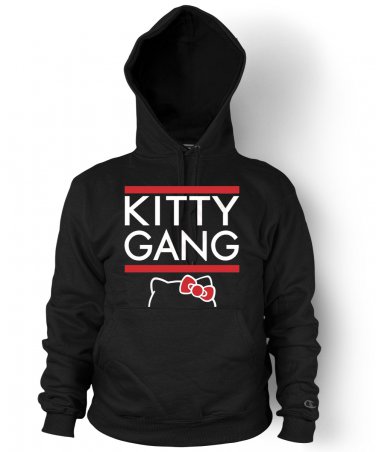 Kitty Gang Hoodie Hello Cool Hip Swag Hooded Sweatshirt Adult LARGE