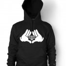 Mickey Hands Diamond Hoodie Dope Cool Hip Hop Streetwear Hooded Sweatshirt Adult XL