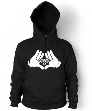 Mickey Hands Diamond Hoodie Dope Cool Hip Hop Streetwear Hooded Sweatshirt Adult 3XL