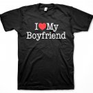 I love my boyfriend BF heart couples t-shirt valentines day Tee Adult LARGE