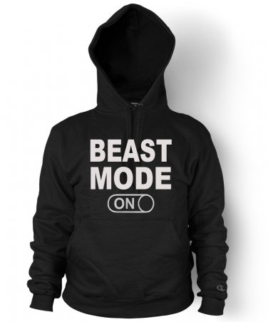 Beast Mode Hoodie Funny Workout Gym Fitness Hooded Sweatshirt Adult LARGE
