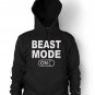 Beast Mode Hoodie Funny Workout Gym Fitness Hooded Sweatshirt Adult LARGE