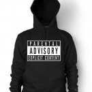 Parental Advisory Explicit Content Hoodie Hip Rap Loud music fan Hooded Sweatshirt Adult XL