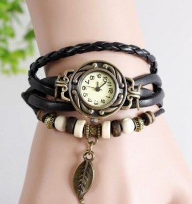 Fashionable Leather Wrap Watch