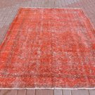 Orange color Overdyed Vintage 100-2000, 68,9''x106,7'' (175cm x 271cm)