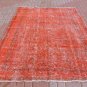 Orange color Overdyed Vintage 100-2000, 68,9''x106,7'' (175cm x 271cm)