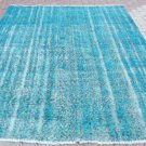 Turquoise blue color Overdyed Vintage 100-2000 70,5''x108,3'' (179 x 275cm)
