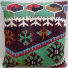MODERN Turkish Bohemian Home Decor,Handwoven Turkish Kilim Pillow Cover 16" X 16"