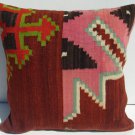 MODERN Turkish Bohemian Home Decor,Handwoven Turkish Kilim Pillow Cover 16" X 16"