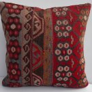 MODERN Turkish Bohemian Home Decor,Handwoven Turkish Kilim Pillow Cover 16" X 16"