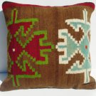 MODERN Turkish Bohemian Home Decor,Handwoven Turkish Kilim Pillow Cover 16" X 16"