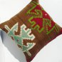 MODERN Turkish Bohemian Home Decor,Handwoven Turkish Kilim Pillow Cover 16" X 16"