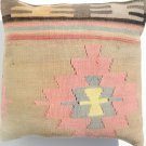 MODERN Turkish Bohemian Home Decor,Handwoven Turkish Kilim Pillow Cover 16" X 16"