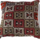 Pillow Modern Turkish Home Decor, Turkish Kilim, Rug, Carpet, Pillow Cover 15" X 15"