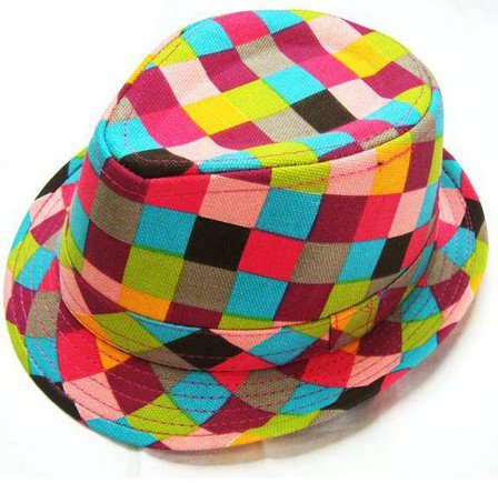 Chidren's Plaid Boys Fedoras baby cap dicer top fedora hat #4