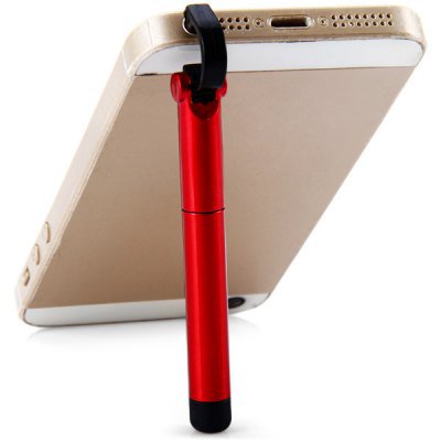 Practical Earphone Plug Anti Dust Cell Phone Stand Holder Touch Pen Ball-point Pen (Random Color)
