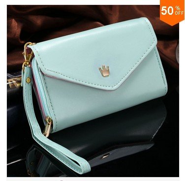 Pouch Wallet PU Leather Case for iphone 5 5S 5C 4 4s, for Samsung Galaxy S3 S4 S5 ( color 4