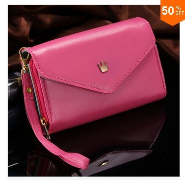 Pouch Wallet PU Leather Case for iphone 5 5S 5C 4 4s, for Samsung Galaxy S3 S4 S5 ( color 5