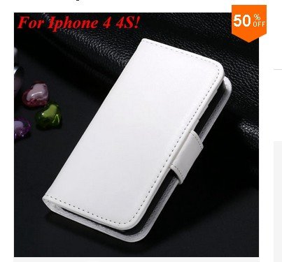 Photo Frame Flip PU Leather Cover Case For Iphone 4 / 4S (COLOR 3