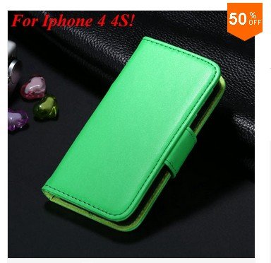 Photo Frame Flip PU Leather Cover Case For Iphone 4 / 4S (COLOR 9