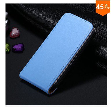 High-End Design Vertical Fip Genuine Leather Case for iPhone 4 4S 4g (color 4