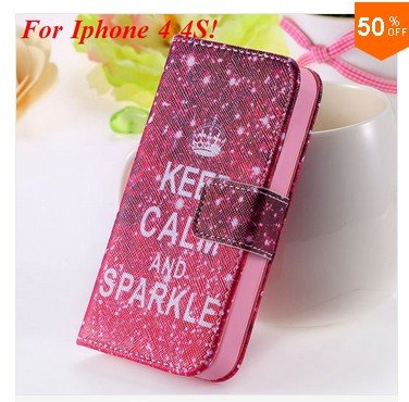 Cute Animal Structure! Flip Wallet Case for iPhone 4 4S 4G (color 1