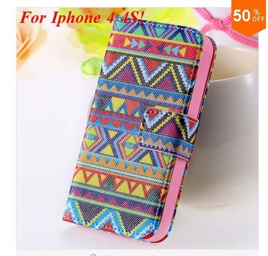 Cute Animal Structure! Flip Wallet Case for iPhone 4 4S 4G (color 2