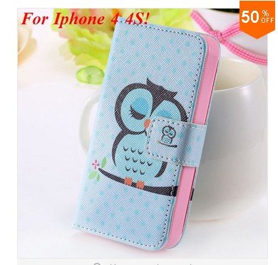Cute Animal Structure! Flip Wallet Case for iPhone 4 4S 4G (color 8