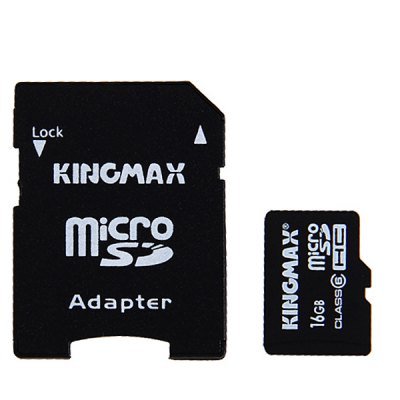 Kingmax 16GB Class 6 Micro SDHC/ TF Memory Card with Card Adapter