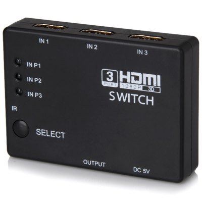 3 Ports HDMI Amplifier Mini Switcher Routes Compatible with HDMI 1.4