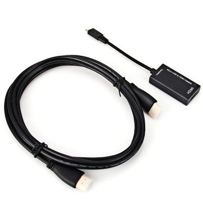 High Quality 3 Meters HDMI Cable Male to Male with MHL Micro USB to HDMI Adapter (Black)