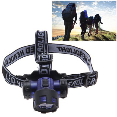 New 3W High Power Zoom 170m Range Headlamp (3 x AAA)- Black with Blue