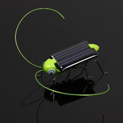 New Style Solar Power Robot Insect Bug Locust Grasshopper Toy kid - Black and Green