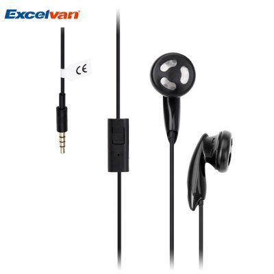 Excelvan Gilded 3.5mm Jack Hands-Free In-Ear Ear Bud Earphones with Mic