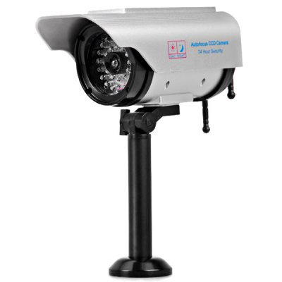 Solar/Battery Dual Power High Resemblance Dummy CCTV Security Camera with LED Blinking Light