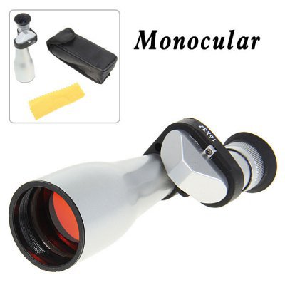 Pocket 15X 32mm Spotting Scope Monocular Telescope for Outdoor Sports - White