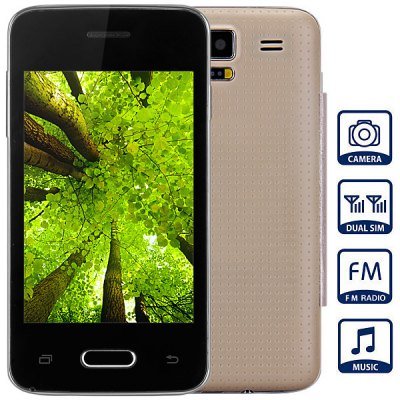 Unlocked Phone with 3.5 inch WVGA Screen FM MP3 Bluetooth Browse Alarm Calendar (color golden