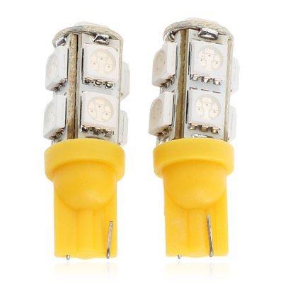 Yellow Light 9 x SMD 5050 LEDs T10 Car Light - 1 Pair