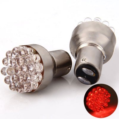2pcs/Pack 1157 Wedge 19-LED Red Light Bulbs Car Brake Turn Indicator Headlight Lamp