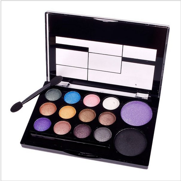Professional 14 Color New Eyeshadow Glitter Makeup Cosmetic Naked Palette Set Brush in#63576